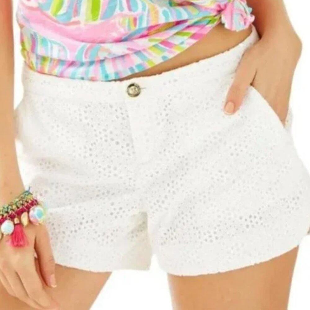 LILLY PULITZER Adie Shorts Pop the Bubbly Eyelet in Resort White